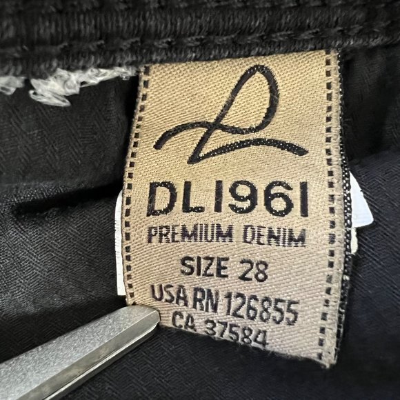DL1961 Angel Skinny Ankle Jeans Mid Rise Onyx Black size 28 - Picture 8 of 12
